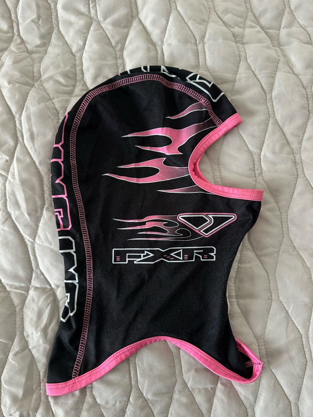 FXR Anti-Fog Balaclava Black & Pink Flame Motocore Y2K Snow Gear One Size